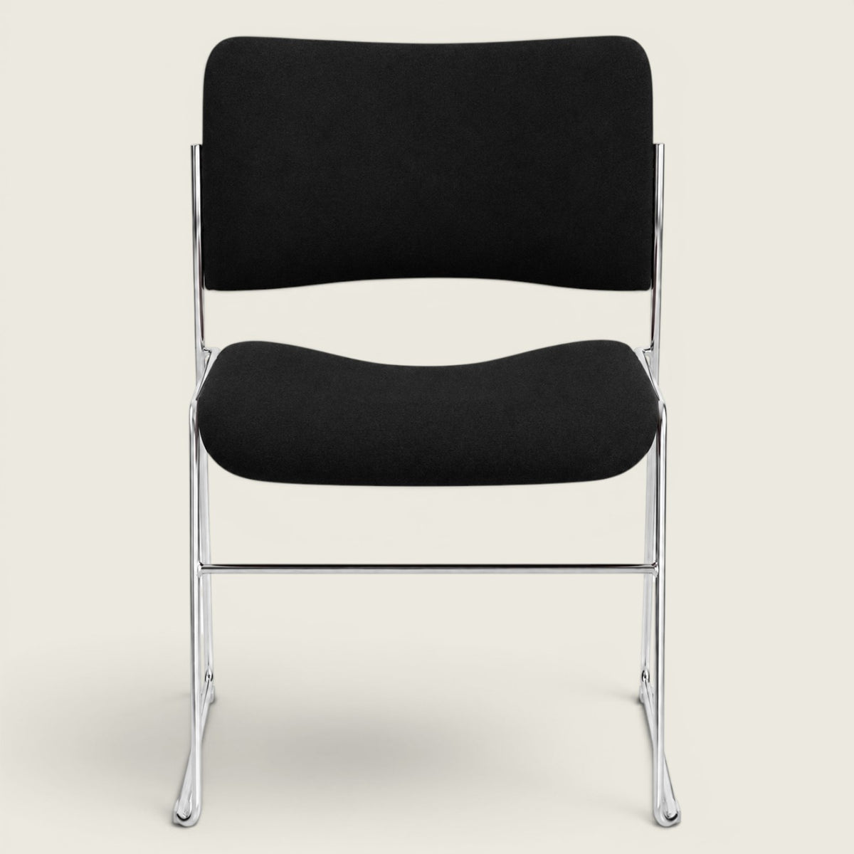 Howe: 40/4 Stacking Chair in Black Fabric - Refurbished - Office Chairs