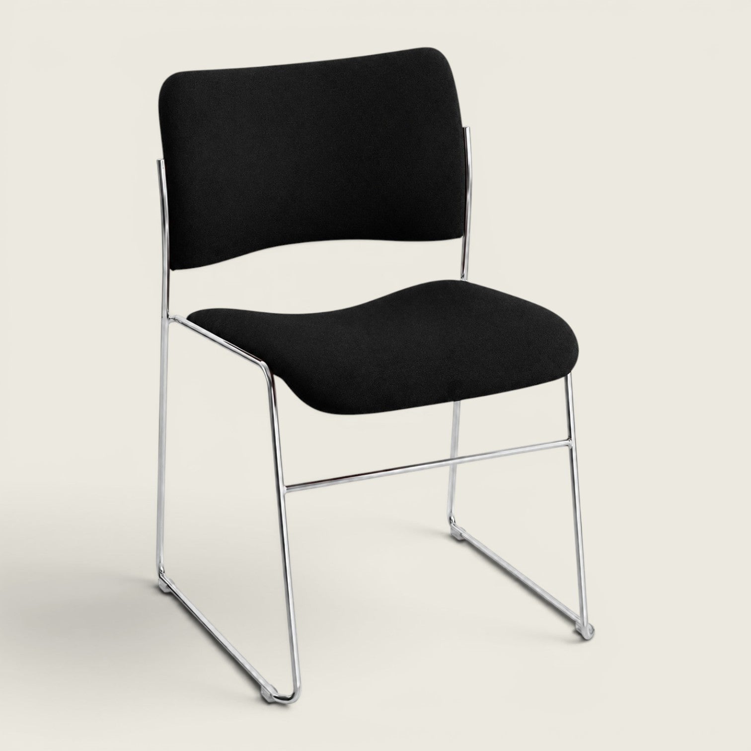 Howe: 40/4 Stacking Chair in Black Fabric - Refurbished