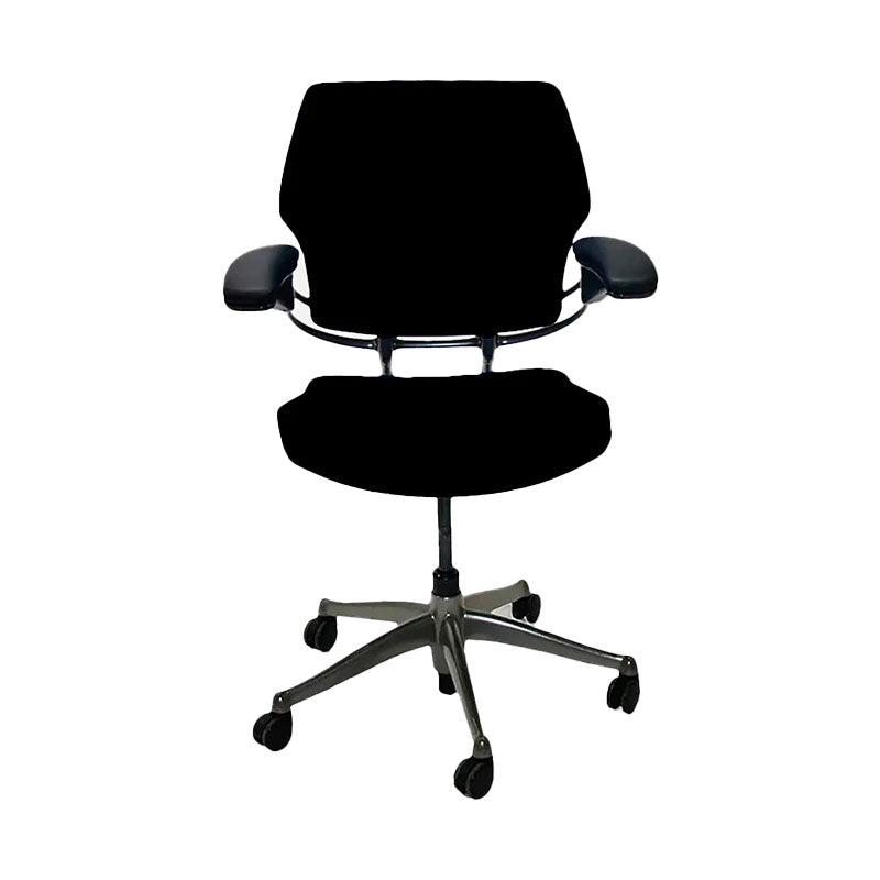 Humanscale: Freedom-werkstoel in zwart leer - Gerenoveerd