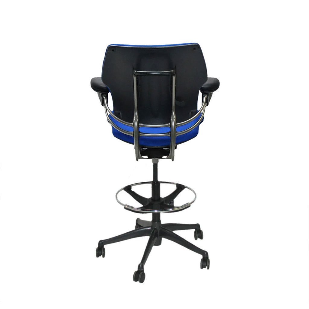 Humanscale: Freedom Draughtsman Chair in Blue Fabric - Refurbished