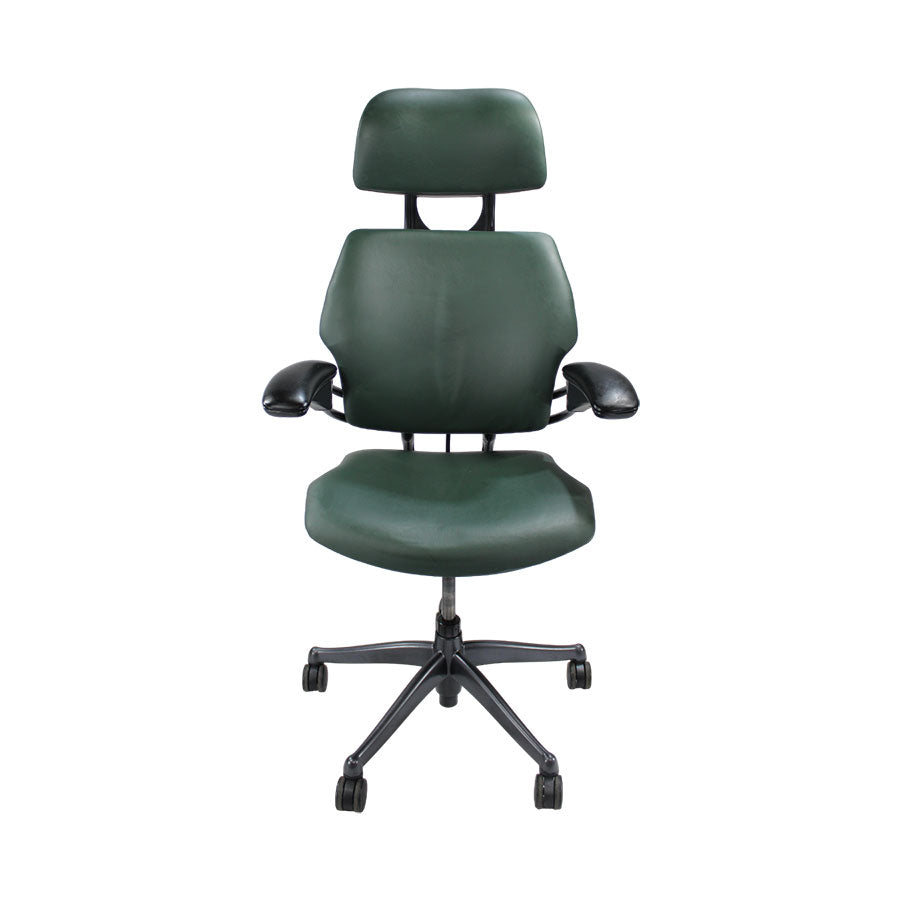 Humanscale: Freedom Headrest High Back Task Chair - Green Leather - Refurbished