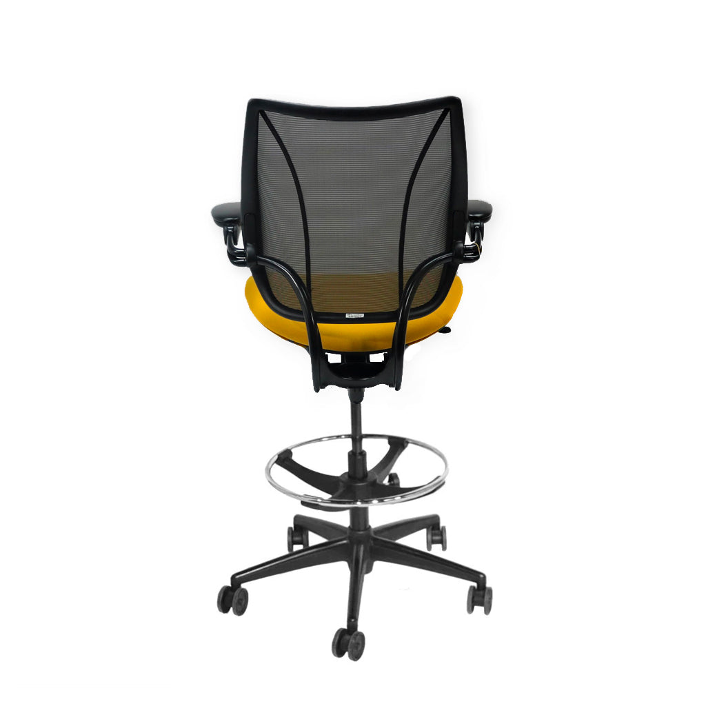 Humanscale: sedia Liberty Draftsman in tessuto giallo - Ristrutturata