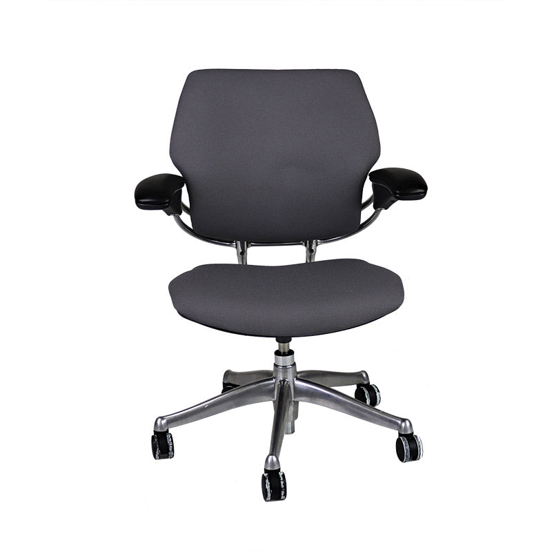 Humanscale: Sedia Operativa Freedom con Struttura in Alluminio e Tessuto Grigio - Ristrutturata