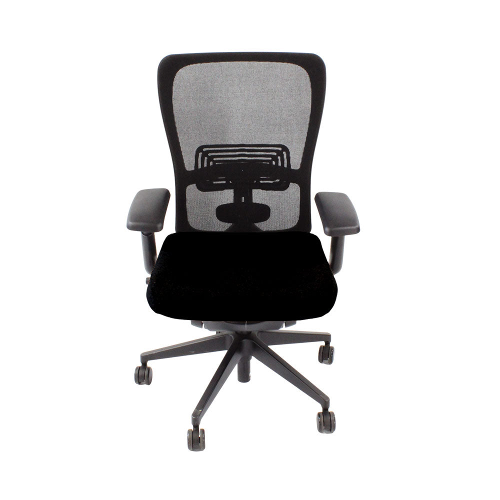 Haworth: Zody Comforto 89 bureaustoel in zwarte stof/zwart frame - Gerenoveerd