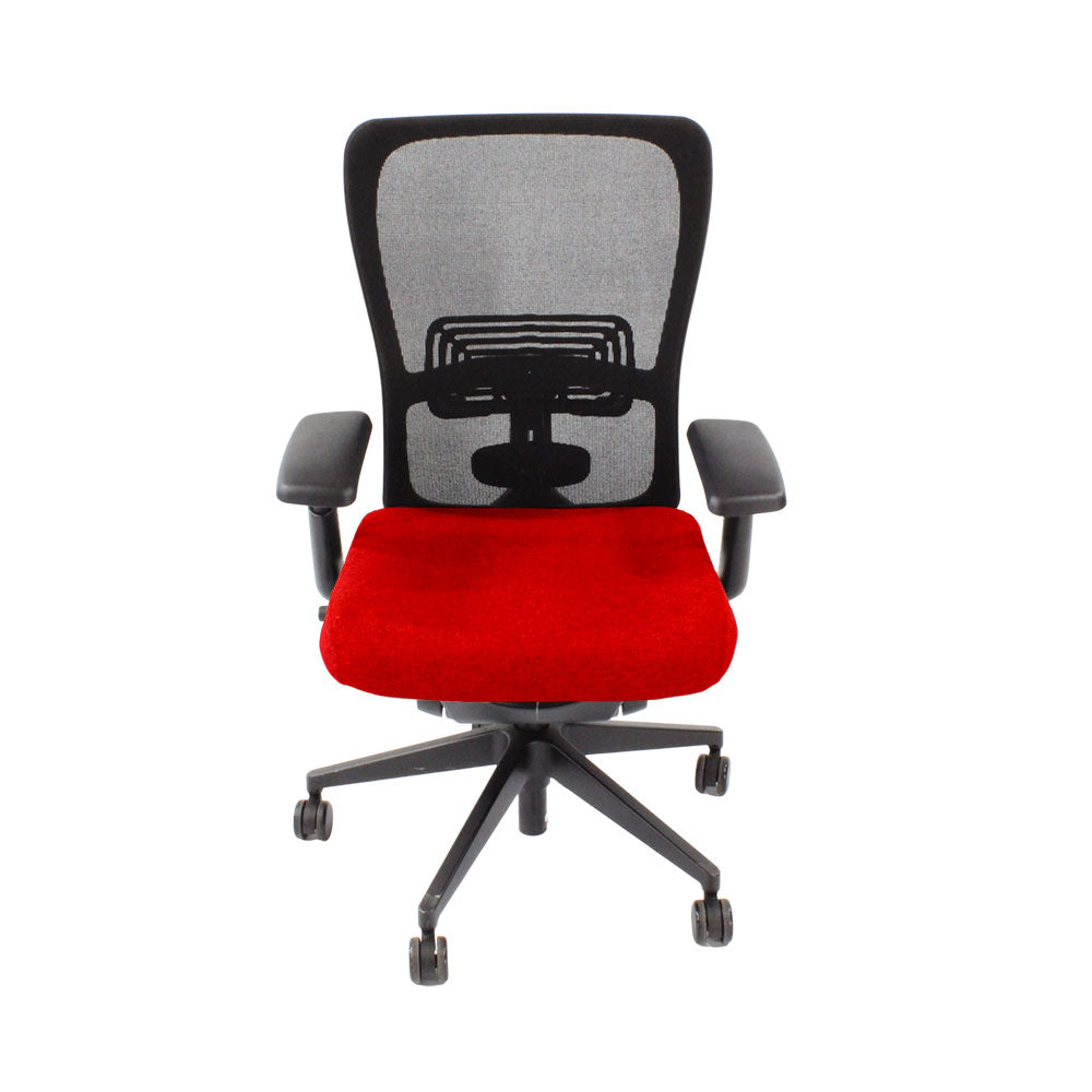 Haworth: sedia operativa Zody Comforto 89 in tessuto rosso/struttura nera - rinnovata