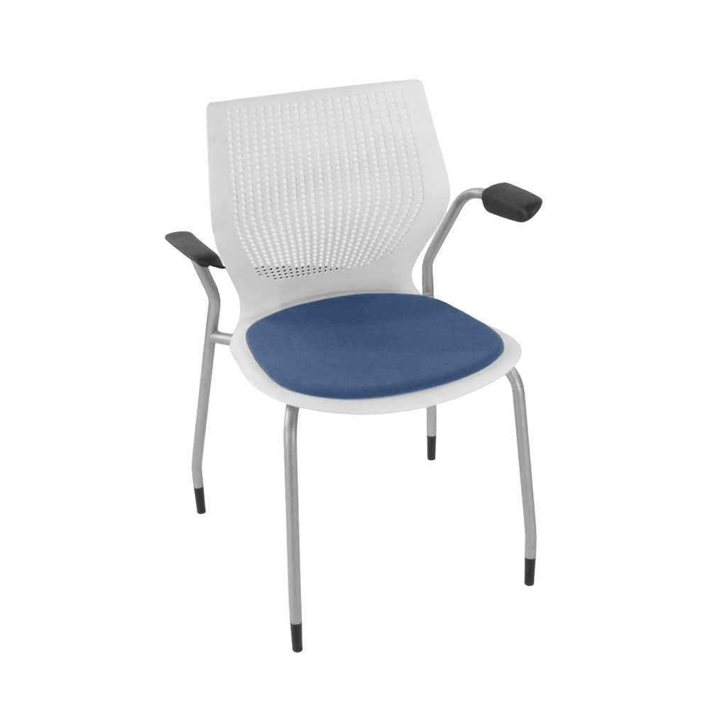 Knoll : Chaise de réunion multigénération en tissu bleu - Reconditionnée