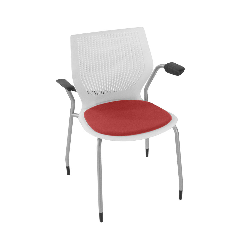 Knoll : Chaise de réunion multigénération en tissu rouge - Reconditionnée