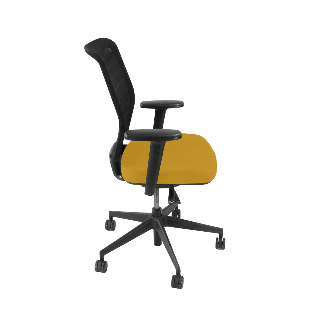 Senator: Fuse Operator Chair aus gelbem Stoff – generalüberholt