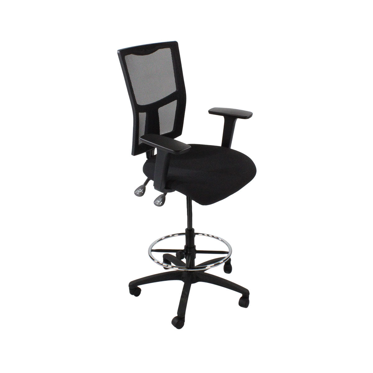 TOC : Chaise de dessinateur Ergo 2 en tissu noir - Reconditionnée
