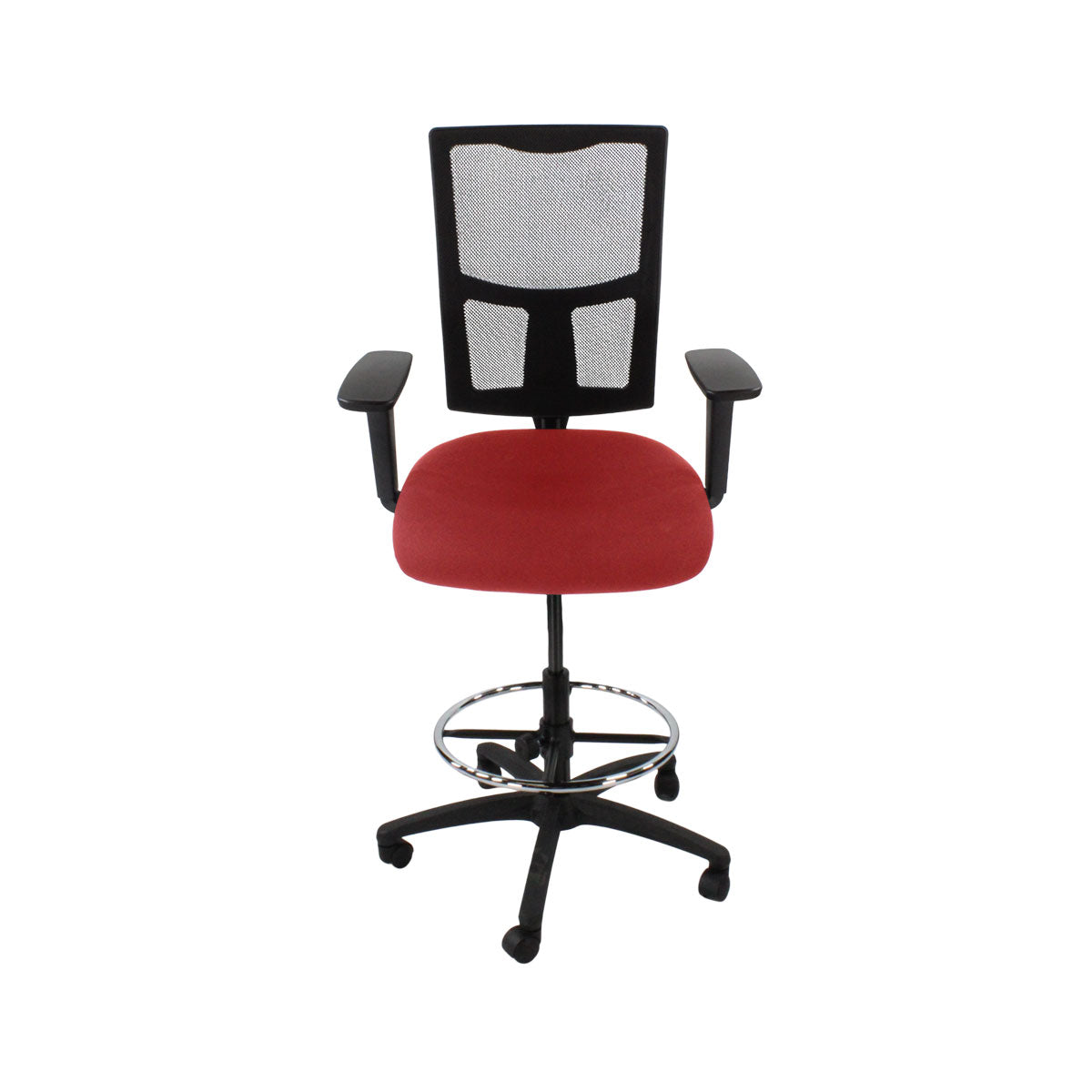TOC: Ergo 2 tekenstoel in rode stof - gerenoveerd