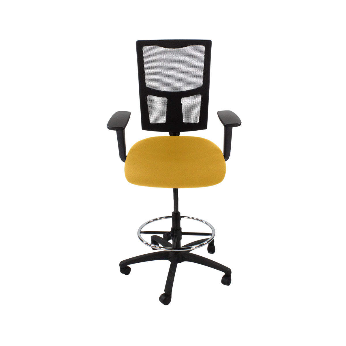 TOC : Chaise de dessinateur Ergo 2 en tissu jaune - Reconditionnée