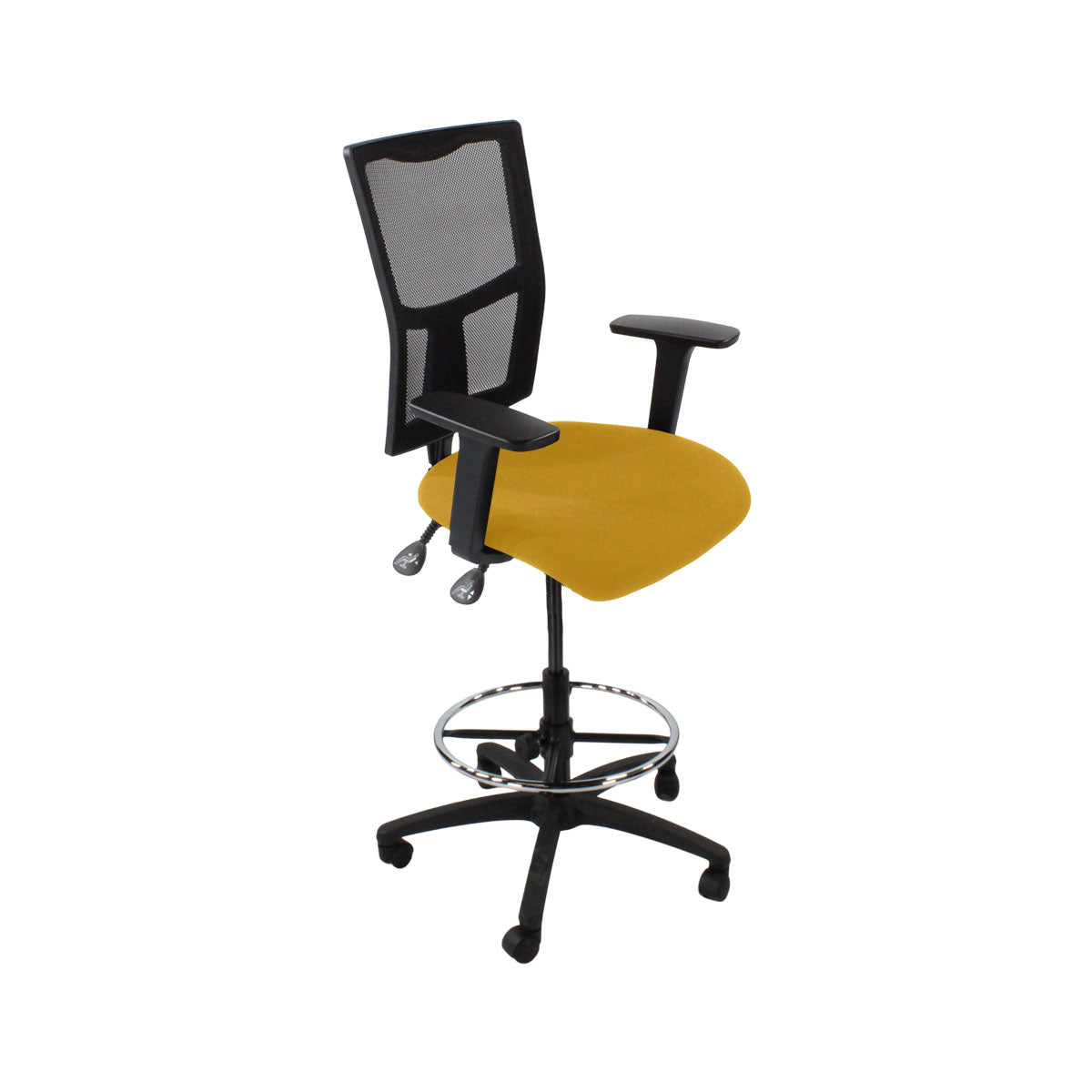 Inhaltsverzeichnis: Ergo 2 Draftsman Chair aus gelbem Stoff – generalüberholt