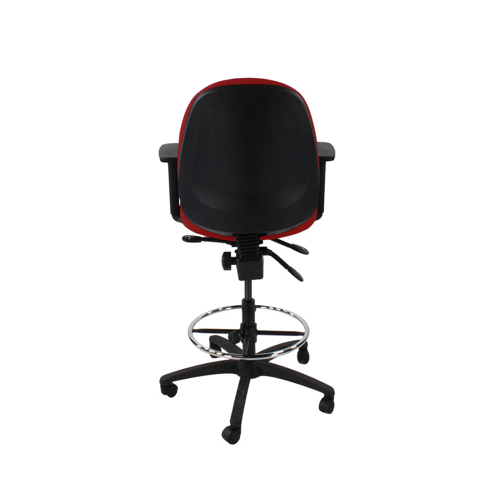 TOC: Scoop High Draughtsman Chair in Red Fabric - Refurbished