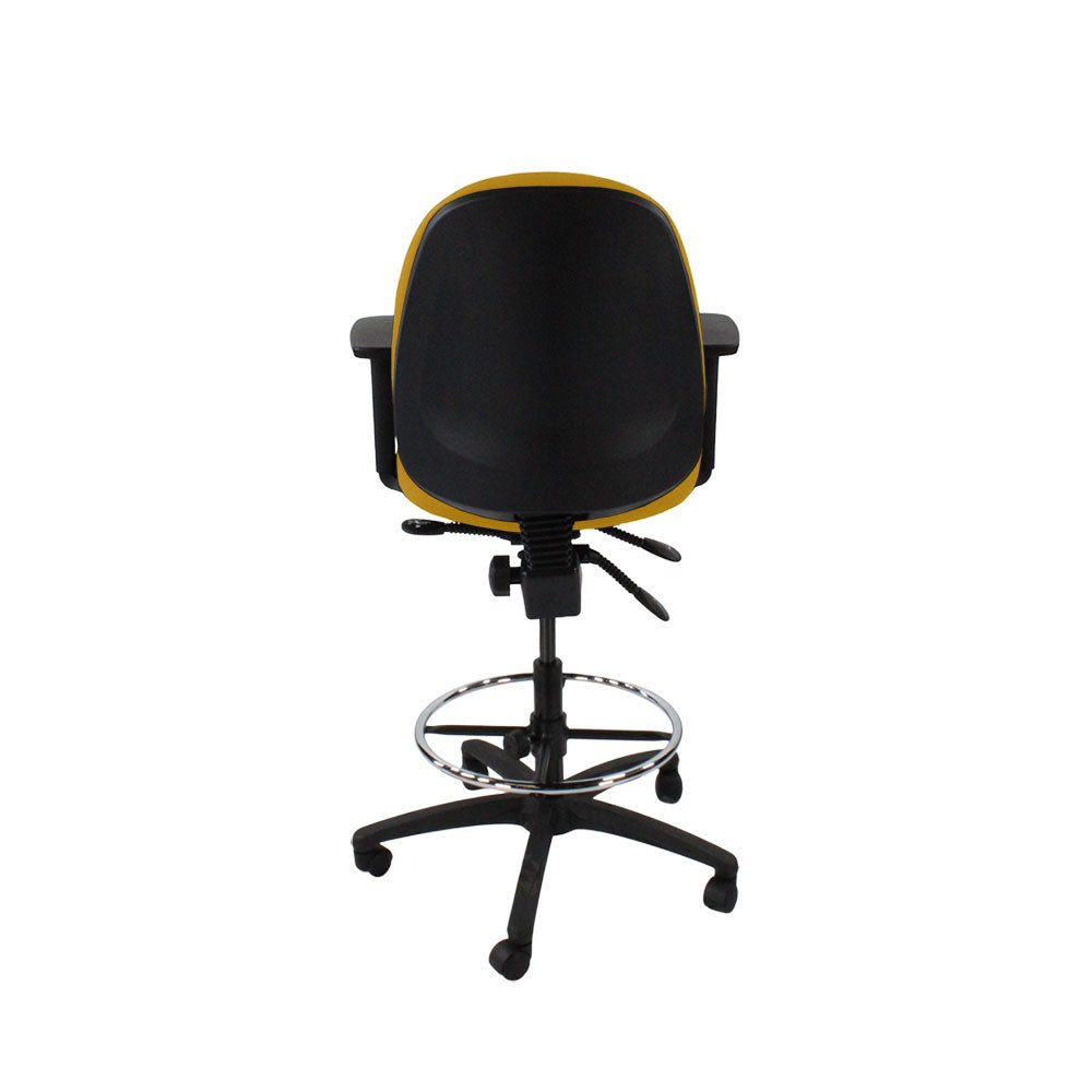 TOC: Scoop High Draughtsman Chair in Yellow Fabric - Refurbished