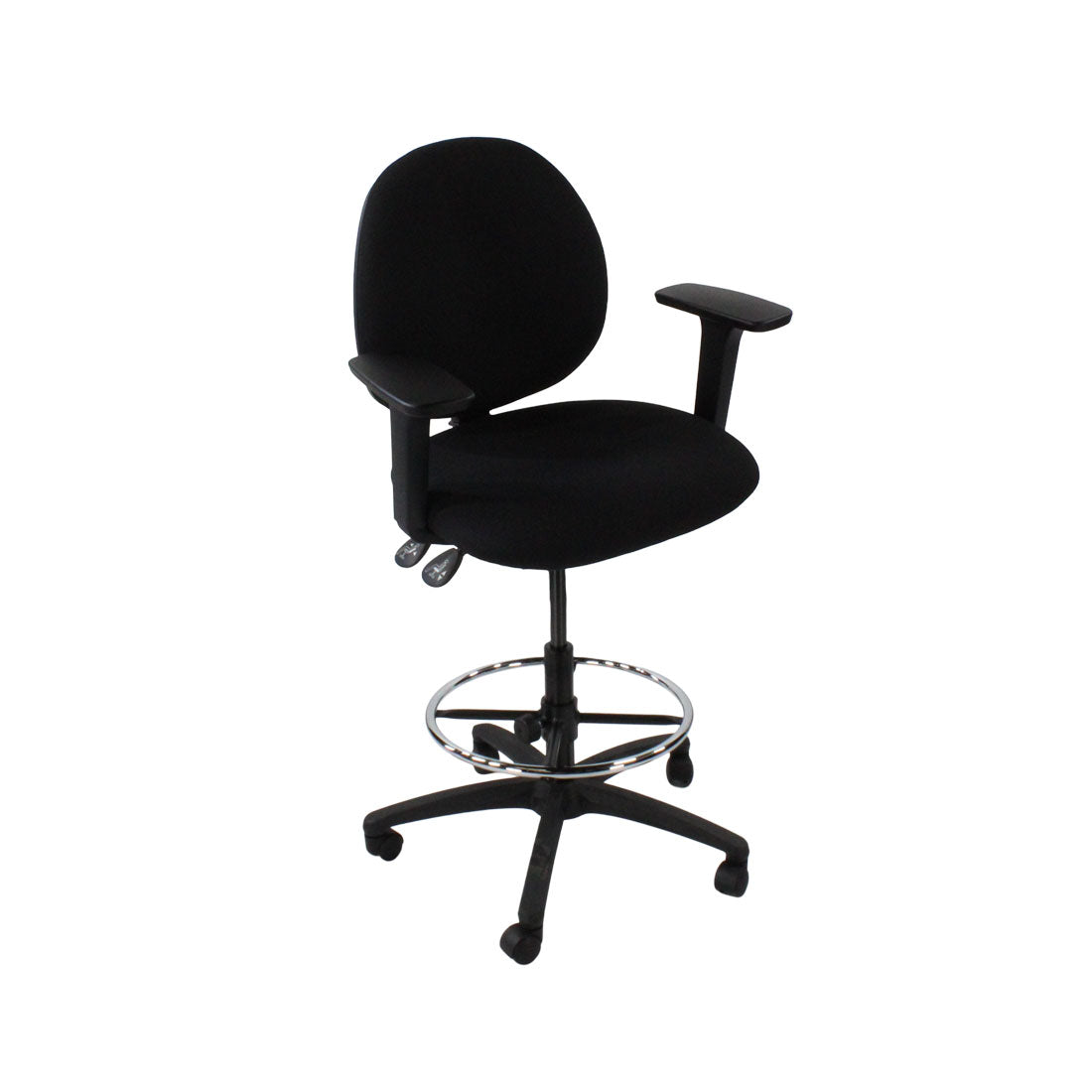 TOC: Scoop Draughtsman Chair in Black Fabric - Refurbished