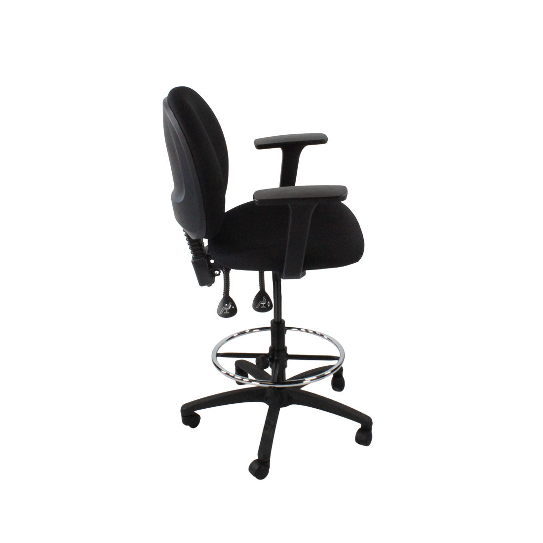 TOC: Scoop Draughtsman Chair in Black Fabric - Refurbished