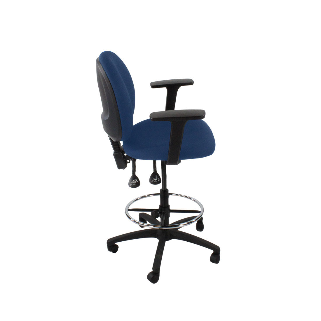 TOC: Scoop Draughtsman Chair in Blue Fabric - Refurbished