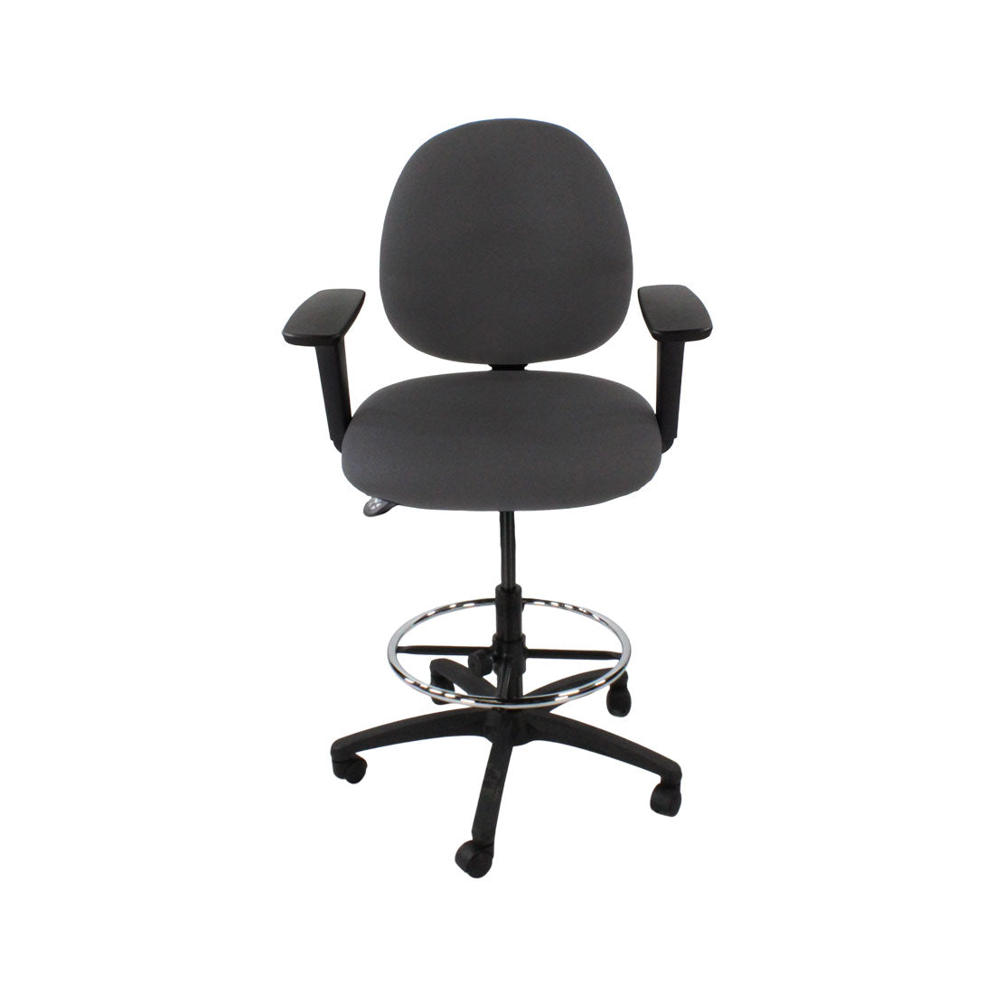 TOC: Scoop Draughtsman Chair in Grey Fabric - Refurbished