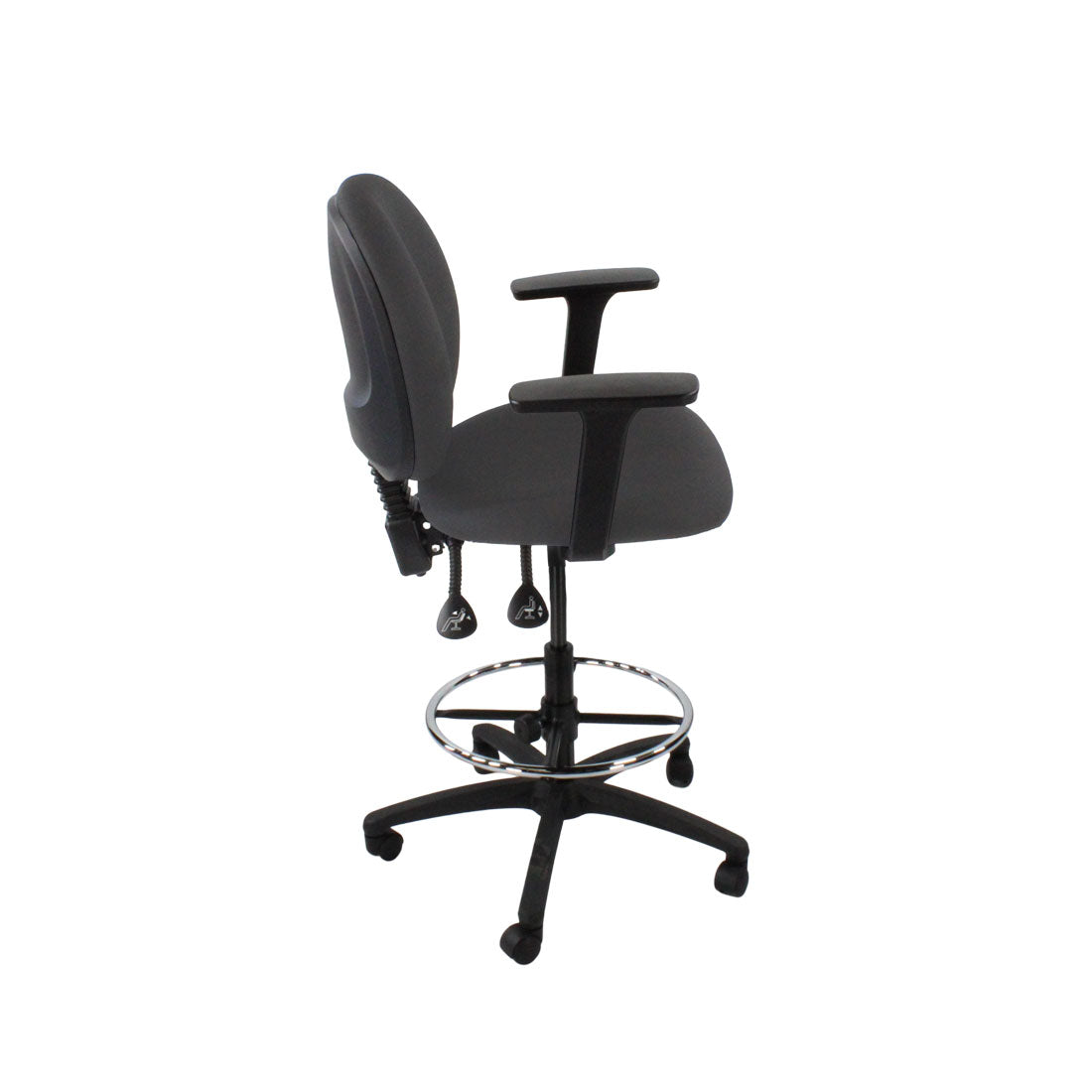 TOC: Scoop Draughtsman Chair in Grey Fabric - Refurbished