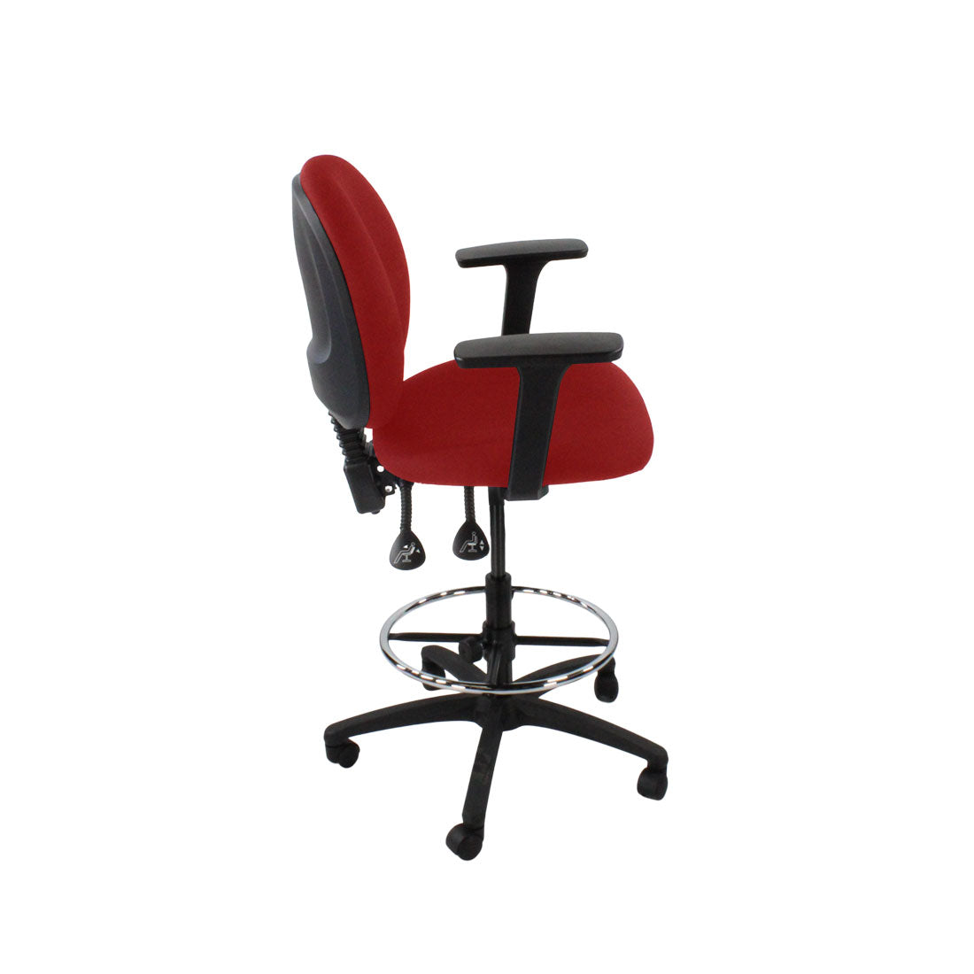 TOC: Scoop Draughtsman Chair in Red Fabric - Refurbished