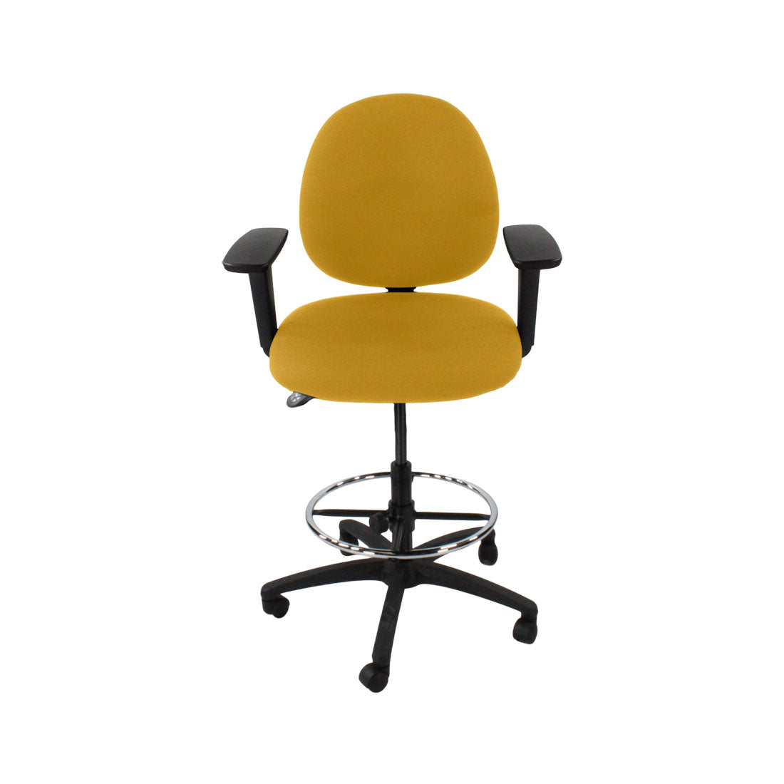 Inhaltsverzeichnis: Scoop Draftsman Chair aus gelbem Stoff – generalüberholt