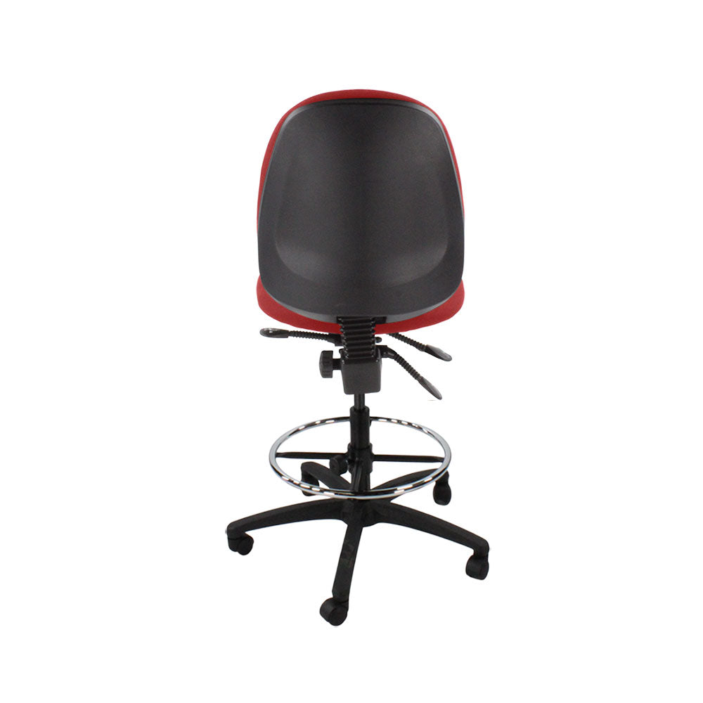 TOC: Scoop High Draughtsman Chair Without Arms in Red Fabric - Refurbished
