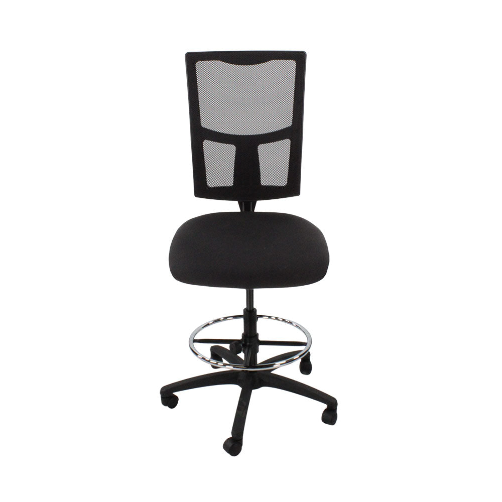 TOC: Ergo 2 Draughtsman Chair Without Arms in Black Fabric - Refurbished
