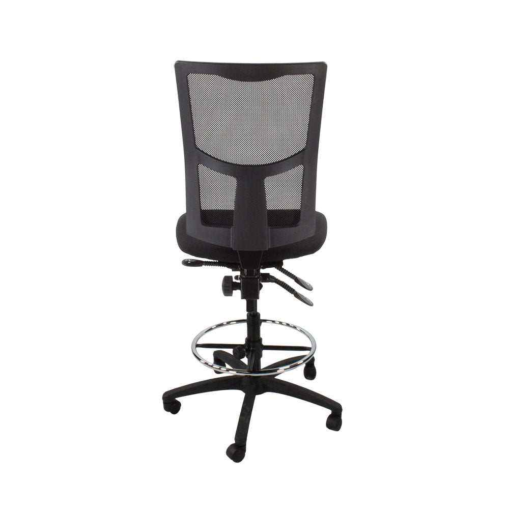 TOC : Chaise de dessinateur Ergo 2 sans accoudoirs en tissu noir - Reconditionnée