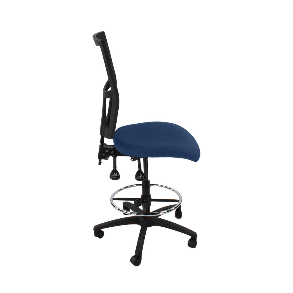 TOC: Ergo 2 Draughtsman Chair Without Arms in Blue Fabric - Refurbished