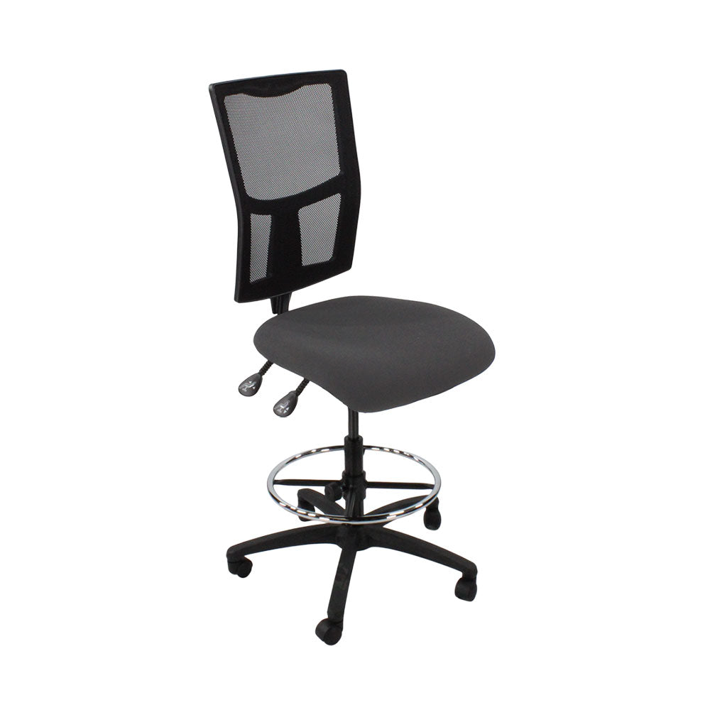 TOC: Ergo 2 tekenstoel zonder armleuningen in grijze stof - gerenoveerd