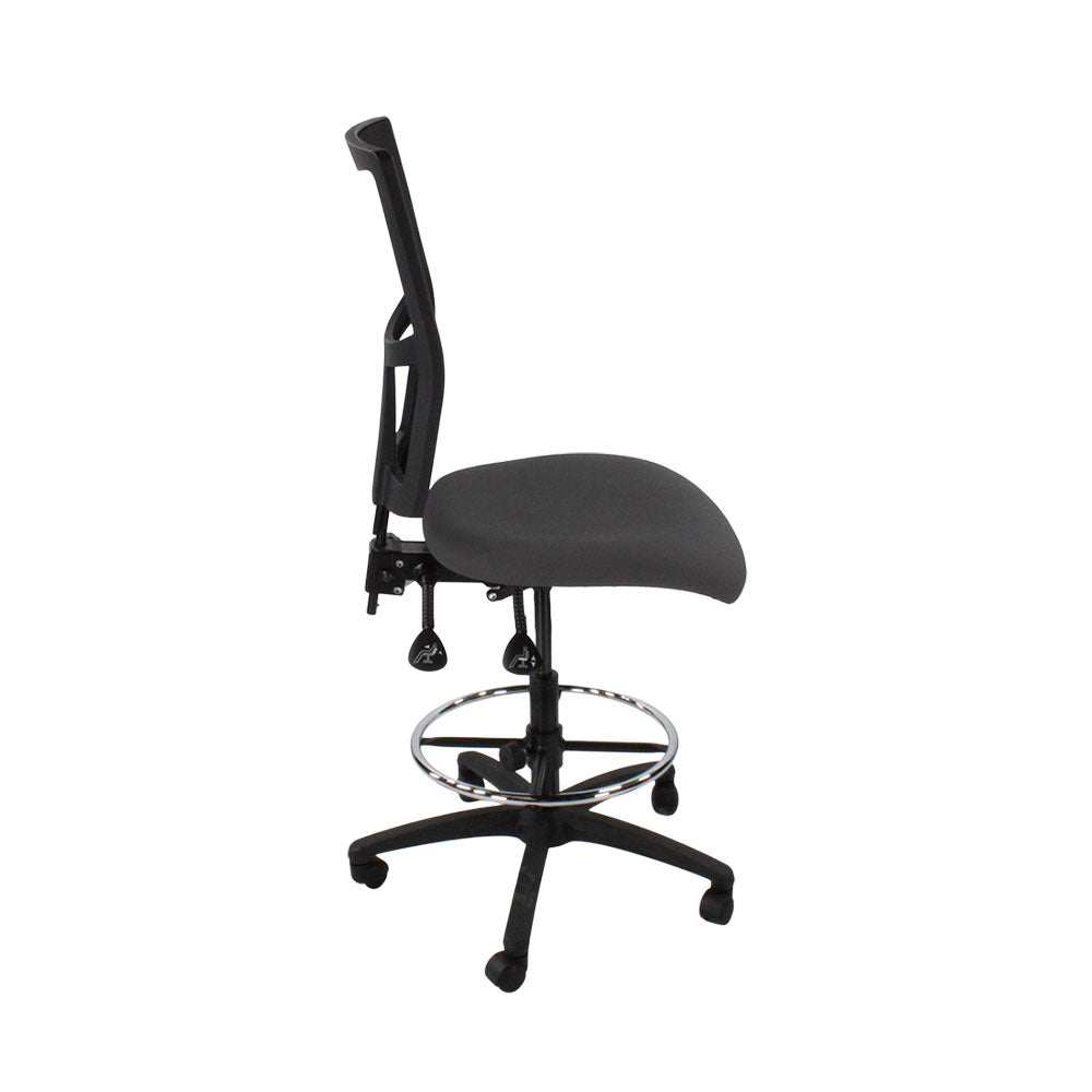 TOC: Ergo 2 Draughtsman Chair Without Arms in Grey Fabric - Refurbished