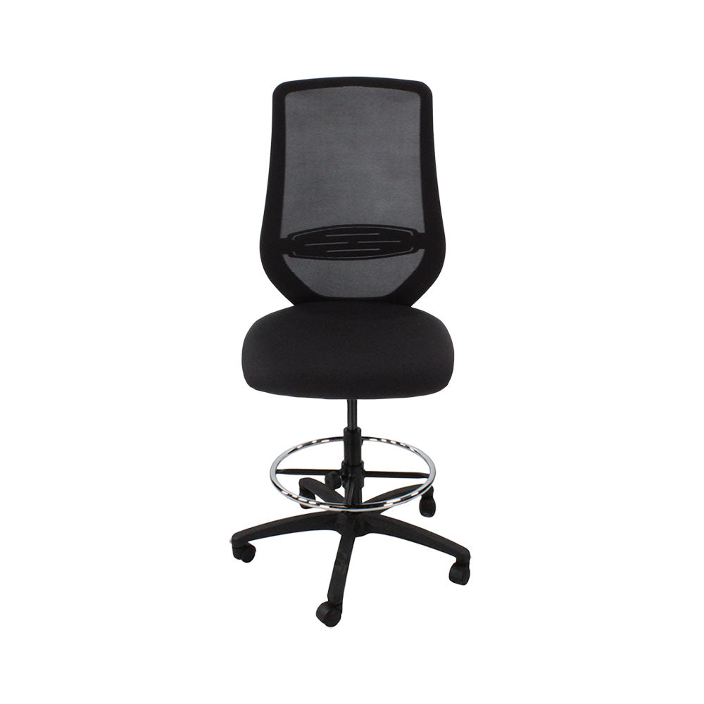 The Office Crowd: Scudo Draughtsman Chair Without Arms in Black Fabric - Refurbished