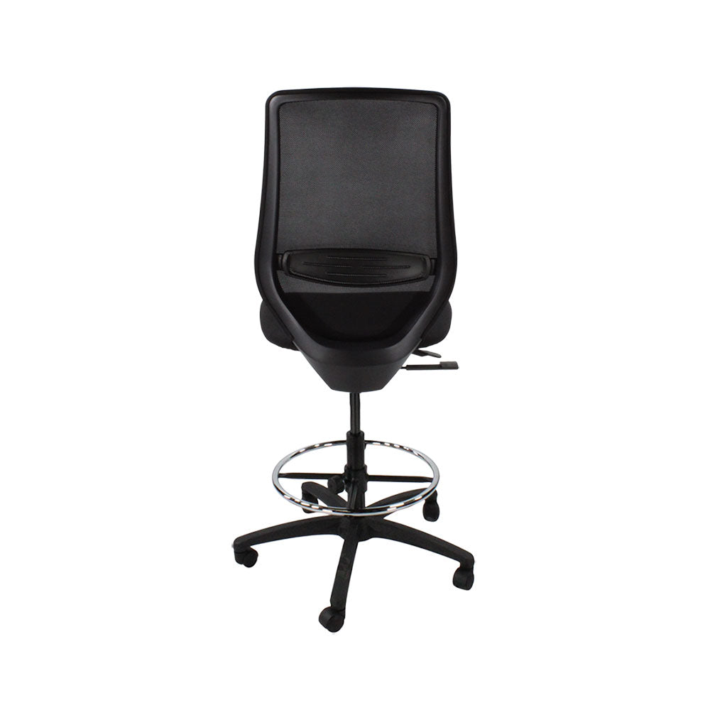The Office Crowd: Scudo Draughtsman Chair Without Arms in Black Fabric - Refurbished