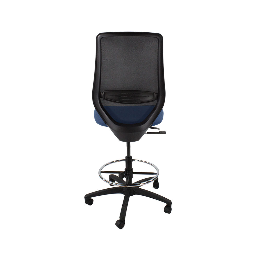 The Office Crowd: Scudo Draughtsman Chair Without Arms in Blue Fabric - Refurbished