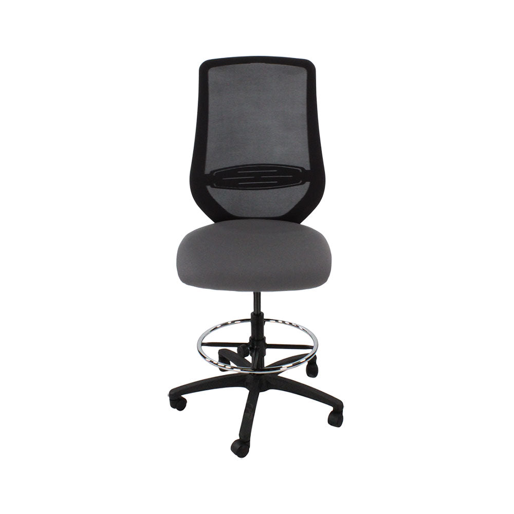 The Office Crowd: Scudo tekenaarsstoel zonder armen in grijze stof - gerenoveerd