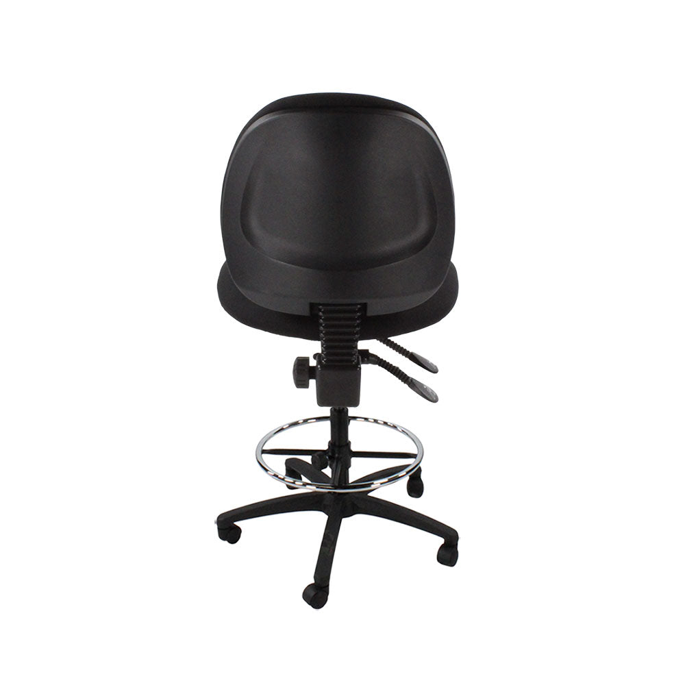 TOC: Scoop Draughtsman Chair Without Arms in Black Fabric - Refurbished