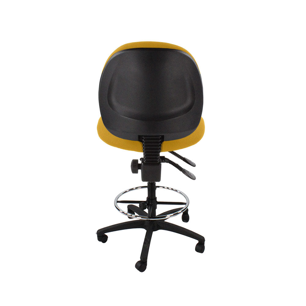 TOC: Scoop Draughtsman Chair Without Arms in Yellow Fabric - Refurbished