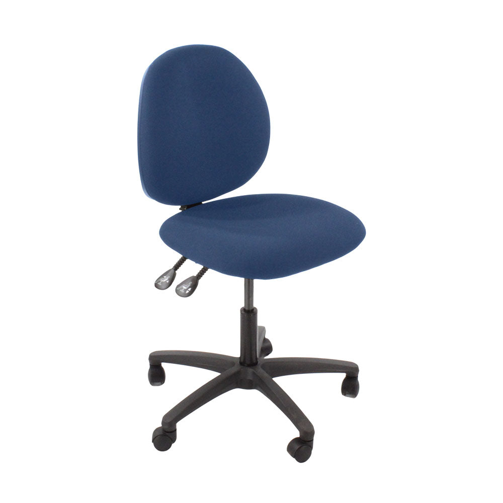 TOC: Scoop Operator Chair in Blue Fabric Without Arms - Refurbished