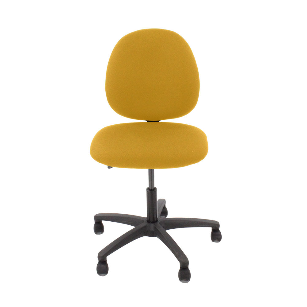 TOC: Scoop Operator Chair in Yellow Fabric Without Arms - Refurbished