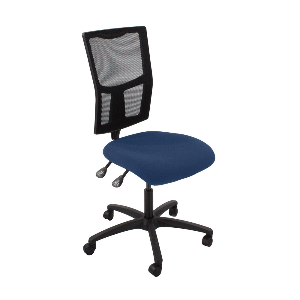 TOC: Ergo 2 bureaustoel zonder armen in blauwe stof - gerenoveerd