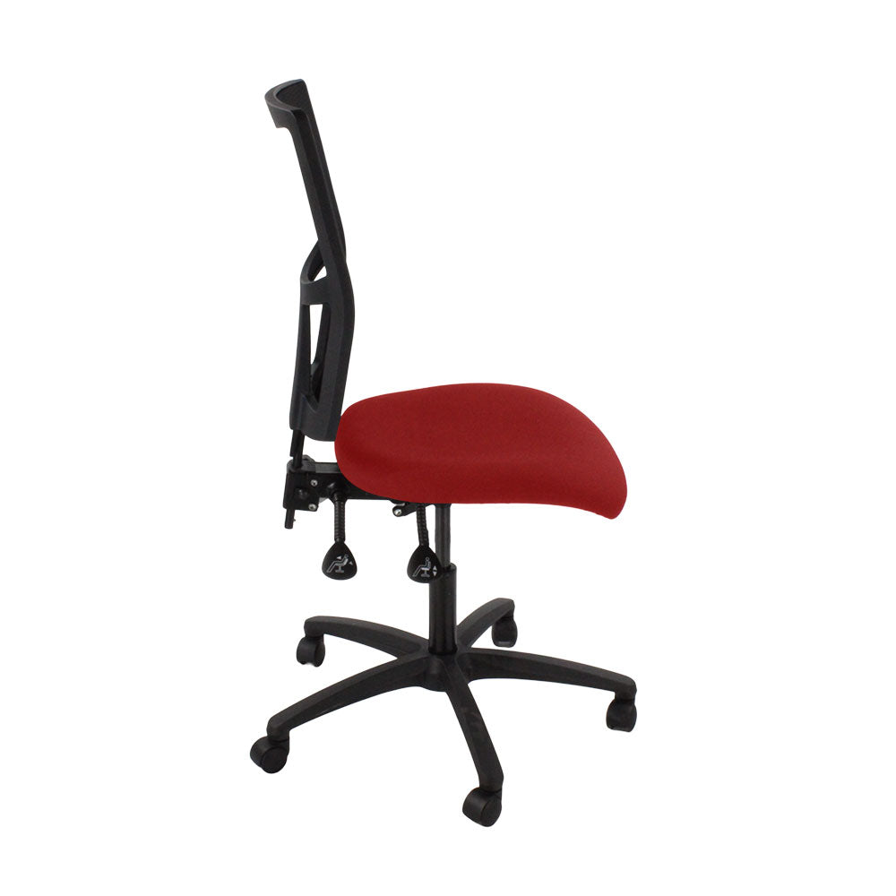 TOC: Ergo 2 bureaustoel zonder armen in rode stof - gerenoveerd