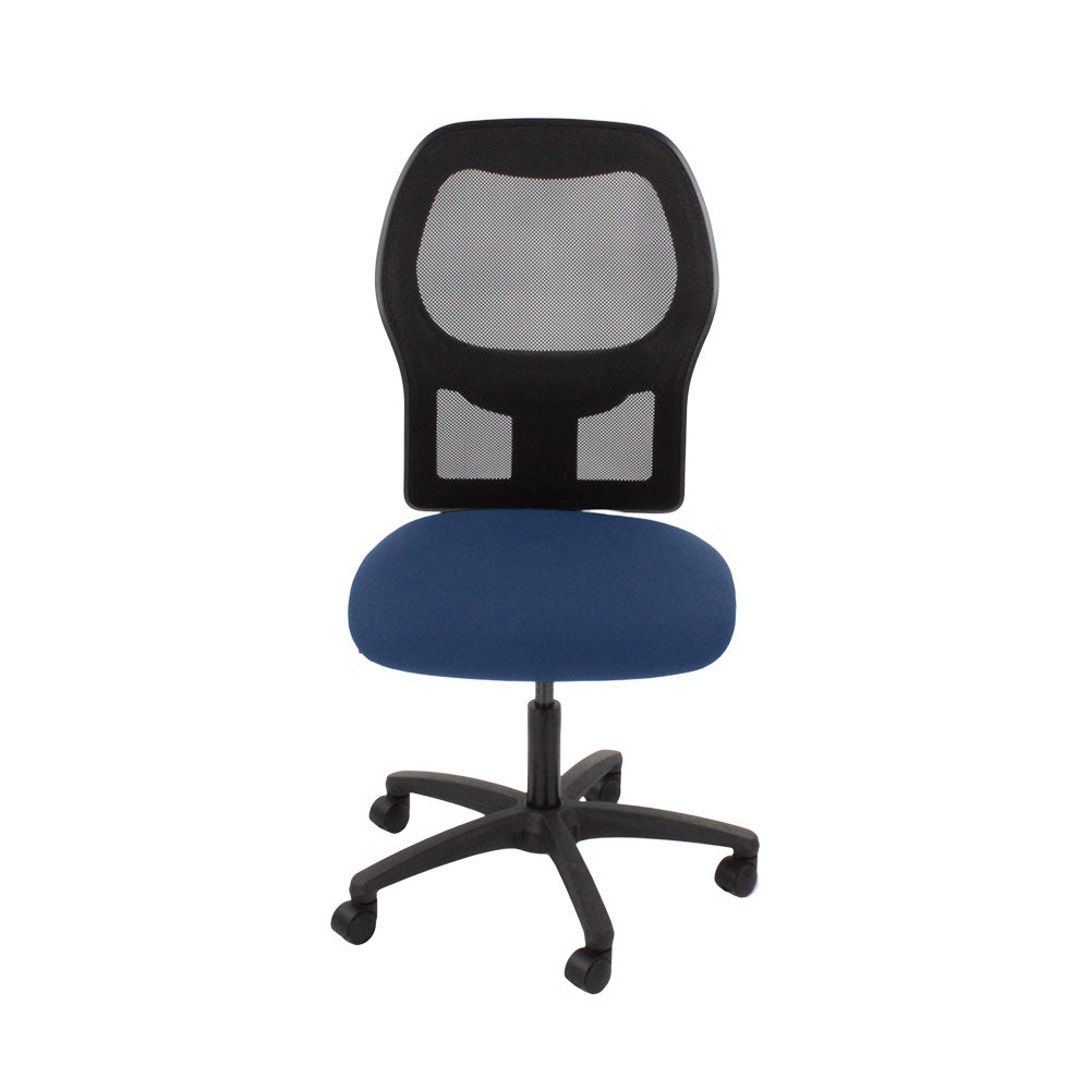 Ahrend : Chaise de travail de type 160 en tissu bleu sans accoudoirs - Reconditionné