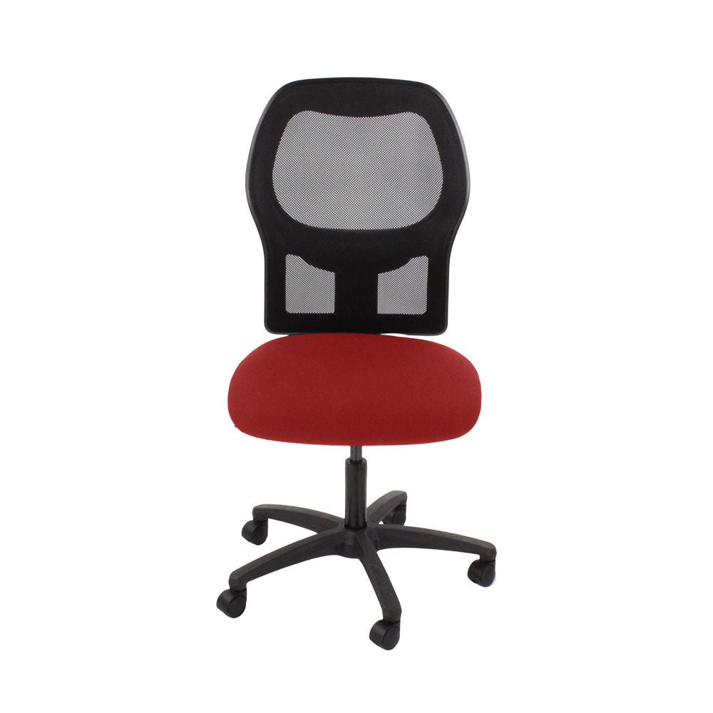 Ahrend : Chaise de travail de type 160 en tissu rouge sans accoudoirs - Reconditionné