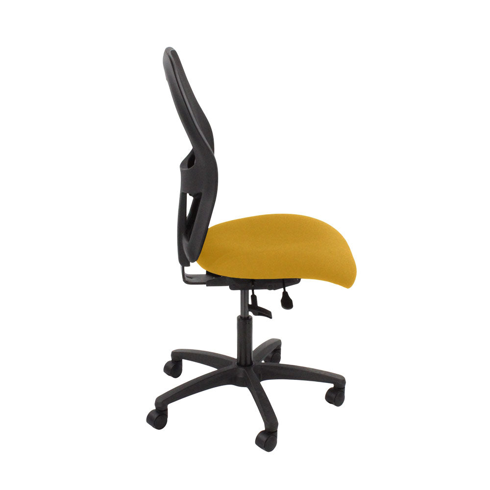 Ahrend: Bureaustoel type 160 in gele stof zonder armleuningen - Gerenoveerd