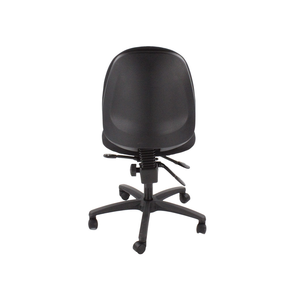 TOC: Scoop High Operator Chair in Black Fabric Without Arms - Refurbished