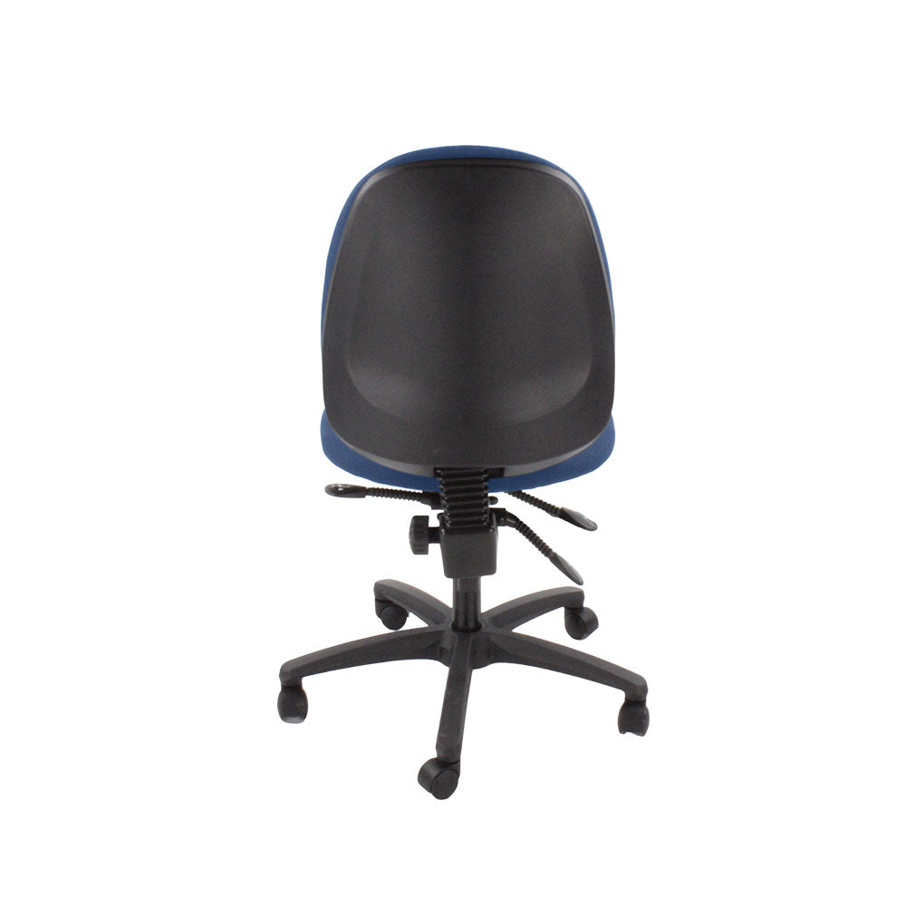 TOC: Scoop High Operator Chair in Blue Fabric Without Arms - Refurbished