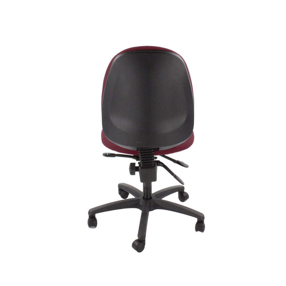 Inhaltsverzeichnis: Scoop High Operator Chair aus burgunderfarbenem Leder ohne Armlehnen – generalüberholt