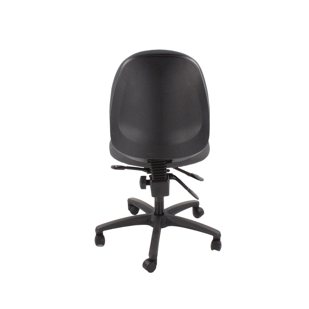 TOC: Scoop High Operator Chair in Grey Fabric Without Arms - Refurbished