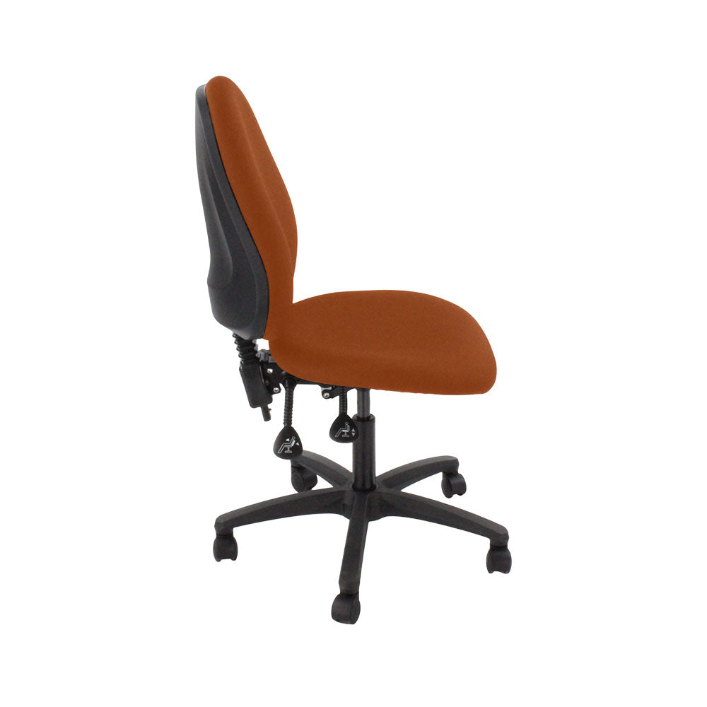 Inhaltsverzeichnis: Scoop High Operator Chair aus hellbraunem Leder ohne Armlehnen – generalüberholt