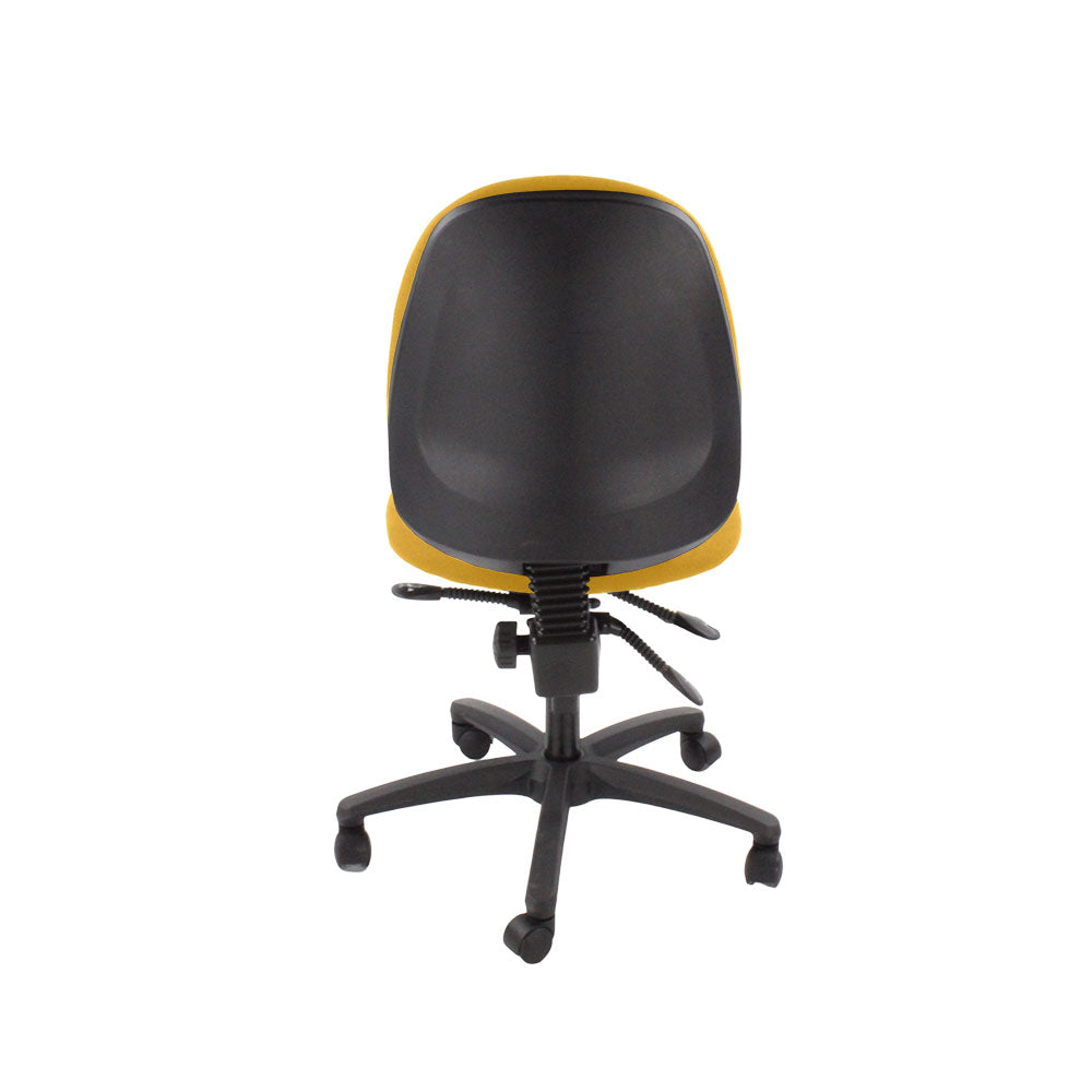 Inhaltsverzeichnis: Scoop High Operator Chair aus gelbem Stoff ohne Armlehnen – generalüberholt